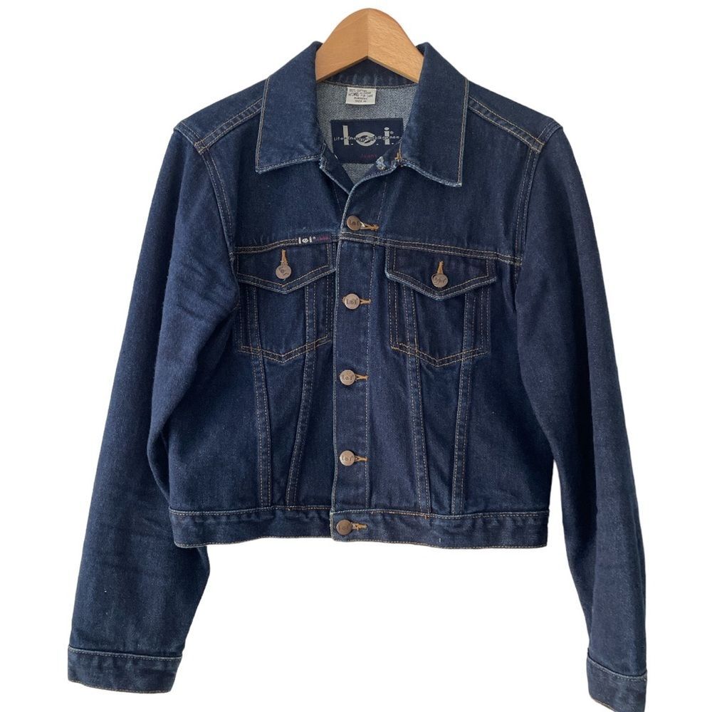 LEI jeans jacket cropped dark blue 100% Cotton, Sz M